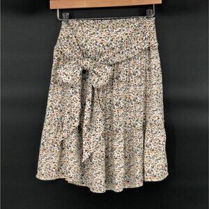 Madewell Women Tie-Waist Tiered Mini Skirt S Fieldwalk Floral Ditsy Party Career